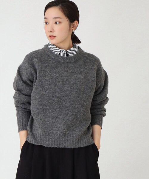 THE SHOP TK （ザ ショップ ティーケー ）の「◆エアリークルーニットAC／PE（ニット/セーター・レディース・グリーン系/チャコールグレー/ブルー/ライトベージュ・99）」の2枚目の写真