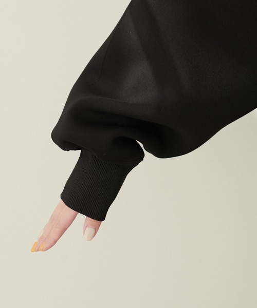 natural couture（ナチュラルクチュール）の「ハーフZIPダンボールショート丈プルパーカー（Tシャツ/カットソー・レディース・ブラック/オフホワイト/ベージュ/グレイッシュベージュ・FREE）」の21枚目の写真