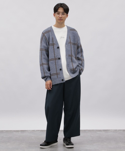 LAKOLE（ラコレ）の「Ｗジャガードチェックニットカーディガン / 907340（カーディガン/ボレロ・メンズ・アイボリー/ブルー/ネイビー・LARGE/X-LARGE/MEDIUM）」の5枚目の写真