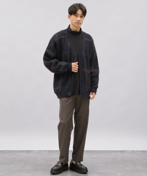 LAKOLE（ラコレ）の「Ｗジャガードチェックニットカーディガン / 907340（カーディガン/ボレロ・メンズ・アイボリー/ブルー/ネイビー・LARGE/X-LARGE/MEDIUM）」の6枚目の写真