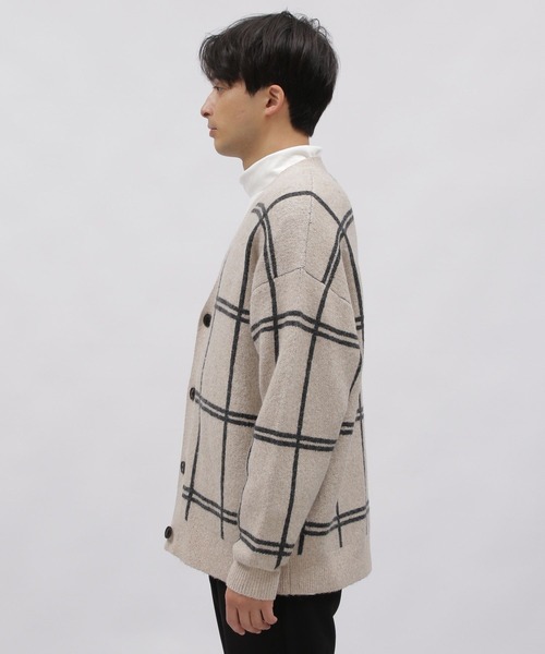 LAKOLE（ラコレ）の「Ｗジャガードチェックニットカーディガン / 907340（カーディガン/ボレロ・メンズ・アイボリー/ブルー/ネイビー・LARGE/X-LARGE/MEDIUM）」の10枚目の写真