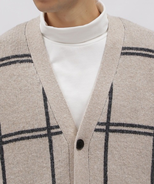 LAKOLE（ラコレ）の「Ｗジャガードチェックニットカーディガン / 907340（カーディガン/ボレロ・メンズ・アイボリー/ブルー/ネイビー・LARGE/X-LARGE/MEDIUM）」の12枚目の写真