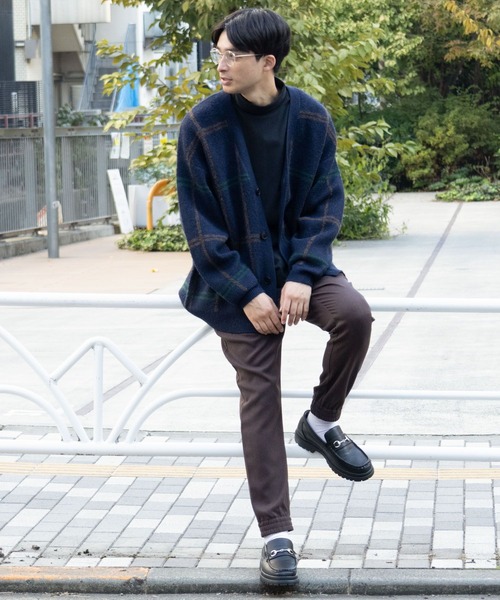 LAKOLE（ラコレ）の「Ｗジャガードチェックニットカーディガン / 907340（カーディガン/ボレロ・メンズ・アイボリー/ブルー/ネイビー・LARGE/X-LARGE/MEDIUM）」の22枚目の写真