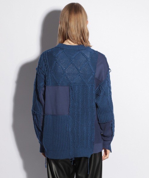 HARE（ハレ）の「OVERニットドッキングスウェット(HARE)（スウェット・メンズ・ブラック/ブルー・FREE）」の9枚目の写真