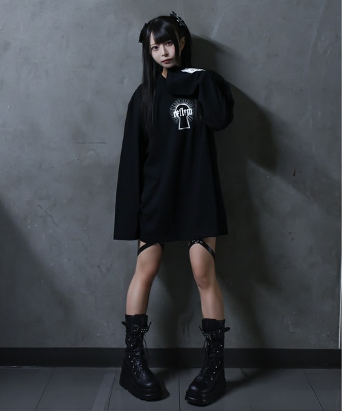 『REFLEM/レフレム』鍵穴プリントL/S Tee/ロングスリーブカットソー REFLEM（レフレム）の「『REFLEM/レフレム』鍵穴プリントL/S Tee