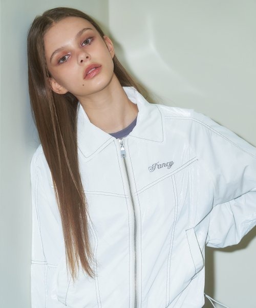 FANCY CLUB（ファンシークラブ）の「A'GEM/9 × .kom『 FANCY CLUB/ファンシークラブ』Glossy stitch jacket/グロッシーステッチジャケット（その他アウター・レディース・A/ホワイト/ブラック・FREE）」の15枚目の写真