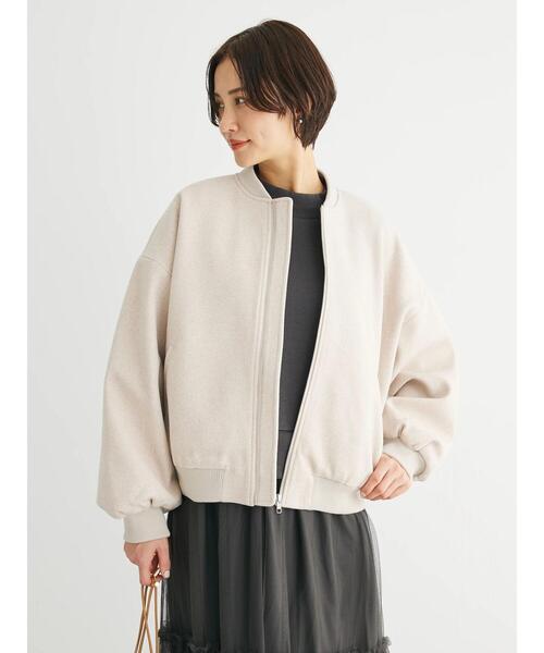 ELENCARE DUE(エレンカーレデュエ)の「・ELENCARE DUE ウールライクブルゾン(ブルゾン・レディース・アイボリー/モカ/チャコールグレー・FREE)」の4枚目の写真