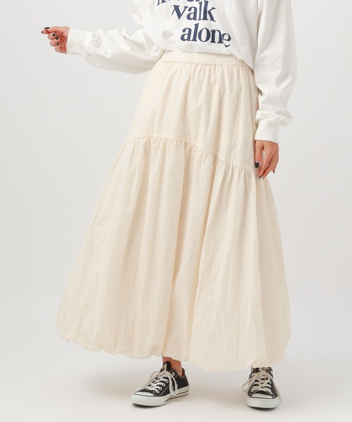 BAYFLOW(ベイフロー)の「キリカエバルーンスカート(スカート・レディース・アイボリー/ブラック・FREE)」の1枚目の写真