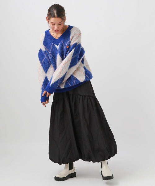 BAYFLOW(ベイフロー)の「キリカエバルーンスカート(スカート・レディース・アイボリー/ブラック・FREE)」の3枚目の写真