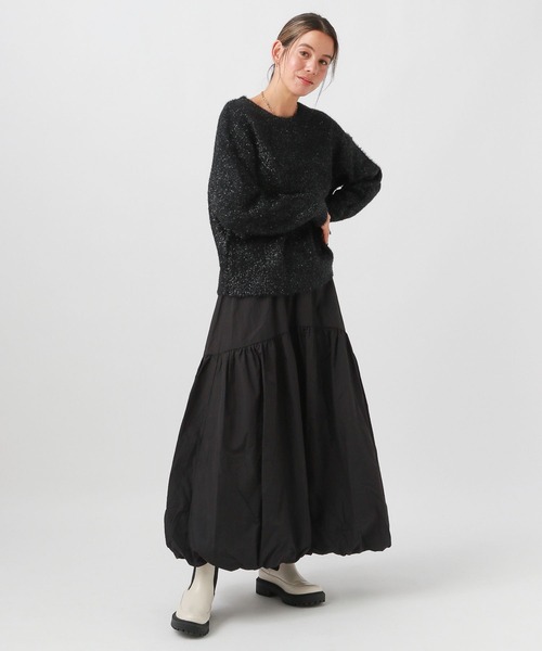 BAYFLOW(ベイフロー)の「キリカエバルーンスカート(スカート・レディース・アイボリー/ブラック・FREE)」の4枚目の写真