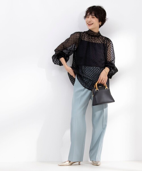 NOLLEY’S（ノーリーズ）の「ウォッシャブル愛されイージータックワイドパンツ（その他パンツ・レディース・ミント/ベージュ/グレー/オフホワイト・34/38/36）」の6枚目の写真