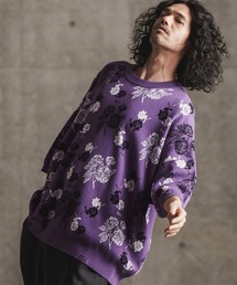 GLIMCLAP(ONbv)mn2901- Botanical pattern double Jacquard short sleeve sweater jbg(jbg/Z[^[)