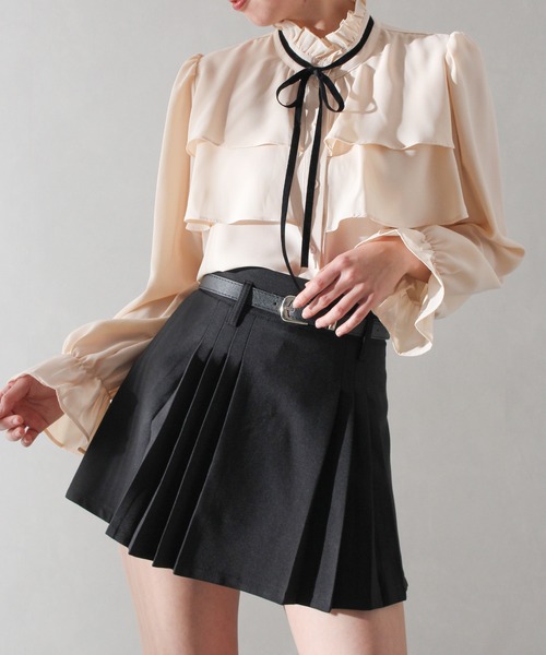 SpRay(スプレイ)の「タイ付フリルスタンドブラウス(シャツ/ブラウス・レディース・アイボリー/ホワイト・FREE)」の17枚目の写真