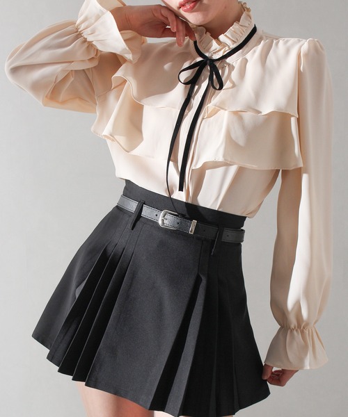 SpRay(スプレイ)の「タイ付フリルスタンドブラウス(シャツ/ブラウス・レディース・アイボリー/ホワイト・FREE)」の19枚目の写真