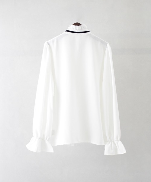 SpRay(スプレイ)の「タイ付フリルスタンドブラウス(シャツ/ブラウス・レディース・アイボリー/ホワイト・FREE)」の10枚目の写真