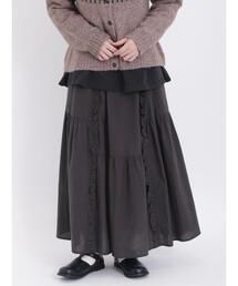 Samansa Mos2 | 綿麻縦フリルスカート(スカート)