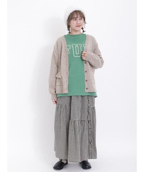 Samansa Mos2（サマンサ モスモス）の「綿麻縦フリルスカート（スカート・レディース・グリーン/ブラック/ベージュ/チャコールグレー・F）」の21枚目の写真