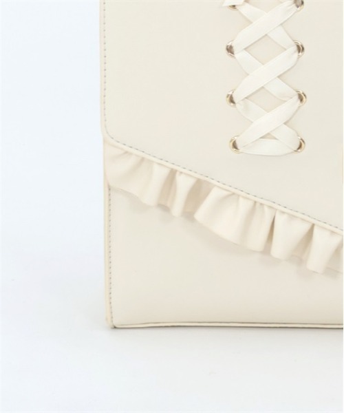 axes femme POETIQUE（アクシーズファムポエティック）の「レースアップサッチェルバッグ（ショルダーバッグ・レディース・ブラック/キナリ/モカ・FREE）」の9枚目の写真