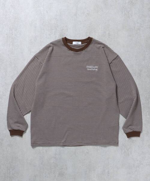 FFEIN(フェイン)】 ロゴ刺繍マルチボーダーロングスリーブT