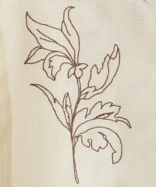 RAGEBLUE(レイジブルー)の「フラワー刺繍/ボリュームスリーブショートメッシュブラウス(シャツ/ブラウス・レディース・ブラック/ホワイト/ライトベージュ・FREE)」の21枚目の写真