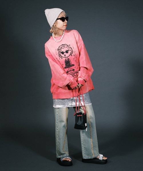 RePRODUCTION LABEL(リプロダクションレーベル)の「【RePRODUCTION LABEL / リプロダクションレーベル】ヴィンテージライクキャラクタースウェット(スウェット・レディース・グレー/ブラック/ピンク・FREE)」の19枚目の写真