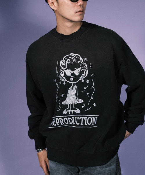 RePRODUCTION LABEL(リプロダクションレーベル)の「【RePRODUCTION LABEL / リプロダクションレーベル】ヴィンテージライクキャラクタースウェット(スウェット・レディース・グレー/ブラック/ピンク・FREE)」の12枚目の写真