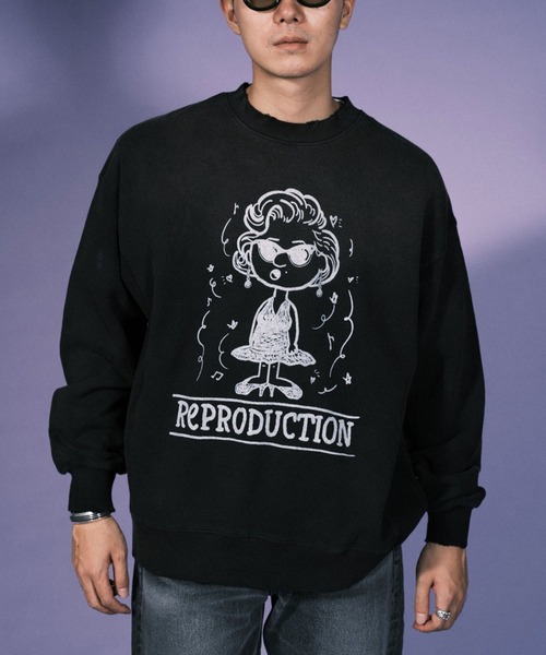 RePRODUCTION LABEL(リプロダクションレーベル)の「【RePRODUCTION LABEL / リプロダクションレーベル】ヴィンテージライクキャラクタースウェット(スウェット・レディース・グレー/ブラック/ピンク・FREE)」の11枚目の写真