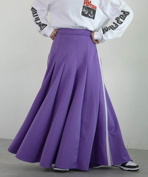 RAGEBLUE（レイジブルー）の「サイドライン/トラックプリーツスカート（スカート・レディース・ホワイト/ブラック/パープル・FREE）」の3枚目の写真