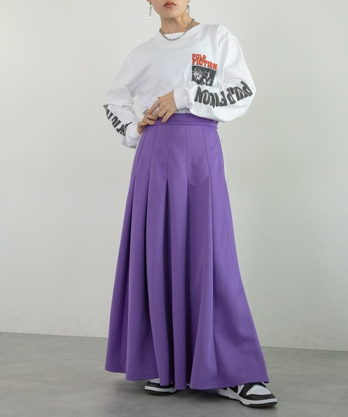 RAGEBLUE（レイジブルー）の「サイドライン/トラックプリーツスカート（スカート・レディース・ホワイト/ブラック/パープル・FREE）」の17枚目の写真