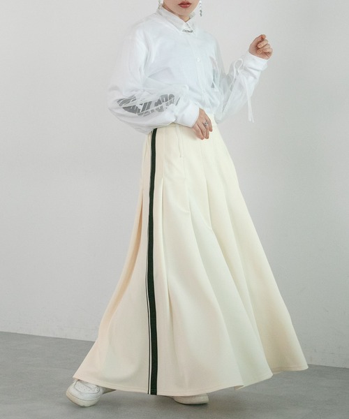 RAGEBLUE（レイジブルー）の「サイドライン/トラックプリーツスカート（スカート・レディース・ホワイト/ブラック/パープル・FREE）」の11枚目の写真