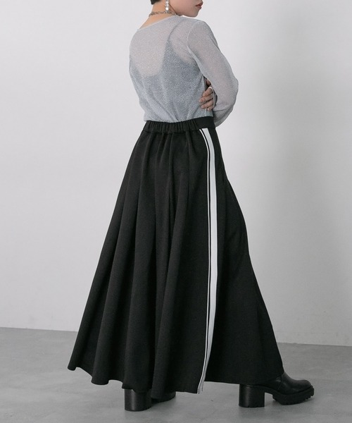 RAGEBLUE（レイジブルー）の「サイドライン/トラックプリーツスカート（スカート・レディース・ホワイト/ブラック/パープル・FREE）」の10枚目の写真