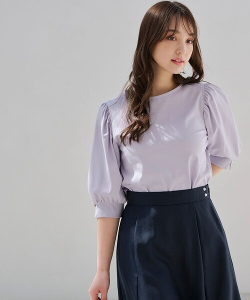 ANY SIS(エニィスィス)の「【接触冷感】美人 ボリュームスリーブ カットソー(Tシャツ/カットソー・レディース・ブラック系/ピンク系/ダークグリーン系/ダルブルー系/ライラック系/ホワイト系・4)」の5枚目の写真