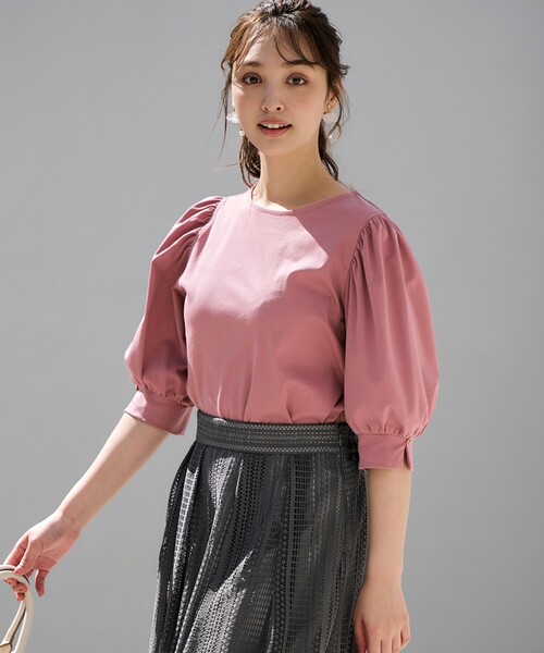 ANY SIS(エニィスィス)の「【接触冷感】美人 ボリュームスリーブ カットソー(Tシャツ/カットソー・レディース・ブラック系/ピンク系/ダークグリーン系/ダルブルー系/ライラック系/ホワイト系・4)」の6枚目の写真