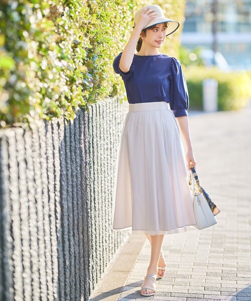ANY SIS(エニィスィス)の「【接触冷感】美人 ボリュームスリーブ カットソー(Tシャツ/カットソー・レディース・ブラック系/ピンク系/ダークグリーン系/ダルブルー系/ライラック系/ホワイト系・4)」の7枚目の写真