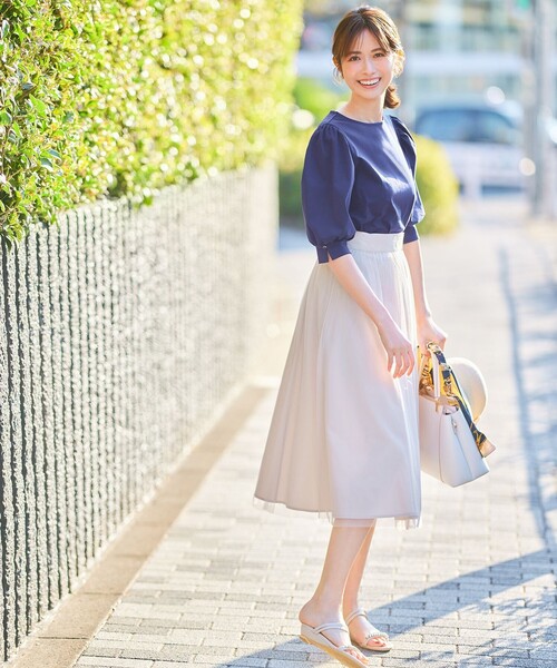 ANY SIS(エニィスィス)の「【接触冷感】美人 ボリュームスリーブ カットソー(Tシャツ/カットソー・レディース・ブラック系/ピンク系/ダークグリーン系/ダルブルー系/ライラック系/ホワイト系・4)」の8枚目の写真