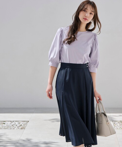 ANY SIS(エニィスィス)の「【接触冷感】美人 ボリュームスリーブ カットソー(Tシャツ/カットソー・レディース・ブラック系/ピンク系/ダークグリーン系/ダルブルー系/ライラック系/ホワイト系・4)」の9枚目の写真
