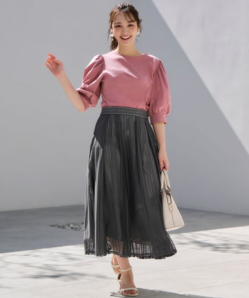 ANY SIS(エニィスィス)の「【接触冷感】美人 ボリュームスリーブ カットソー(Tシャツ/カットソー・レディース・ブラック系/ピンク系/ダークグリーン系/ダルブルー系/ライラック系/ホワイト系・4)」の11枚目の写真