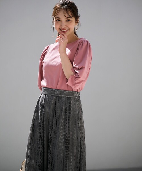 ANY SIS(エニィスィス)の「【接触冷感】美人 ボリュームスリーブ カットソー(Tシャツ/カットソー・レディース・ブラック系/ピンク系/ダークグリーン系/ダルブルー系/ライラック系/ホワイト系・4)」の12枚目の写真
