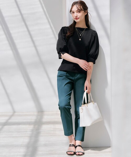 ANY SIS(エニィスィス)の「【接触冷感】美人 ボリュームスリーブ カットソー(Tシャツ/カットソー・レディース・ブラック系/ピンク系/ダークグリーン系/ダルブルー系/ライラック系/ホワイト系・4)」の13枚目の写真