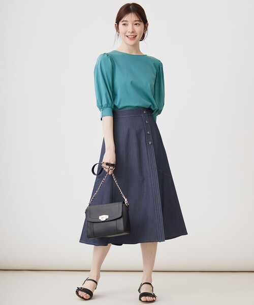 ANY SIS(エニィスィス)の「【接触冷感】美人 ボリュームスリーブ カットソー(Tシャツ/カットソー・レディース・ブラック系/ピンク系/ダークグリーン系/ダルブルー系/ライラック系/ホワイト系・4)」の17枚目の写真