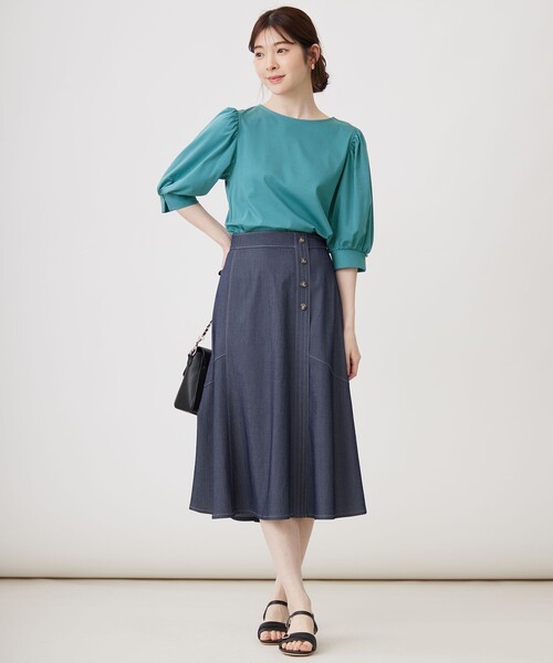 ANY SIS(エニィスィス)の「【接触冷感】美人 ボリュームスリーブ カットソー(Tシャツ/カットソー・レディース・ブラック系/ピンク系/ダークグリーン系/ダルブルー系/ライラック系/ホワイト系・4)」の18枚目の写真