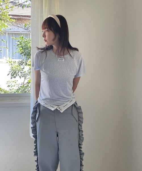 【セール】シースルータグTシャツ（Tシャツ/カットソー）｜poiregnee（ポワニェ）