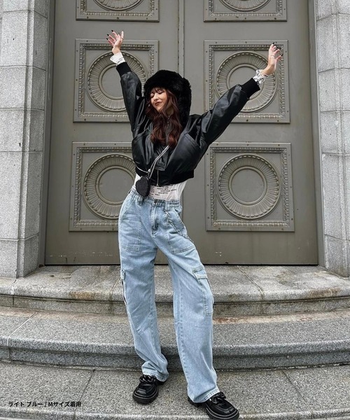 DEFLEXTION(ディフレクション)の「【DEFLEXTION / ディフレクション】Wide denim pants / ワイドデニムパンツ(デニムパンツ・レディース・ライトブルー/ブラック/インディゴブルー/ダークブルー・SMALL/MEDIUM)」の7枚目の写真