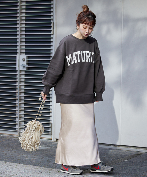 B.C STOCK(ベーセーストック)の「サテンマーメイドロングスカート(スカート・レディース・ブラック/アイボリー・FREE)」の17枚目の写真