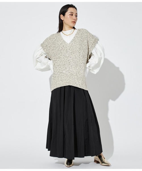 Settimissimo（セッティミッシモ）の「MIXテープヤーン ニット ジレ ベスト（ベスト・レディース・ベージュ/アイボリー・FREE）」の13枚目の写真