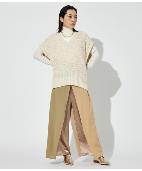 Settimissimo（セッティミッシモ）の「MIXテープヤーン ニット ジレ ベスト（ベスト・レディース・ベージュ/アイボリー・FREE）」の7枚目の写真