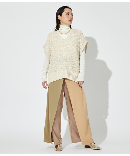 Settimissimo（セッティミッシモ）の「MIXテープヤーン ニット ジレ ベスト（ベスト・レディース・ベージュ/アイボリー・FREE）」の8枚目の写真