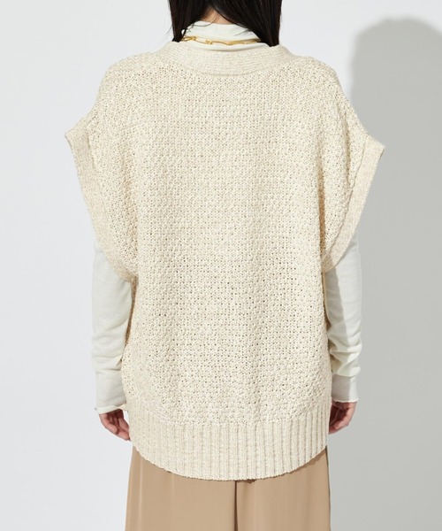 Settimissimo（セッティミッシモ）の「MIXテープヤーン ニット ジレ ベスト（ベスト・レディース・ベージュ/アイボリー・FREE）」の19枚目の写真