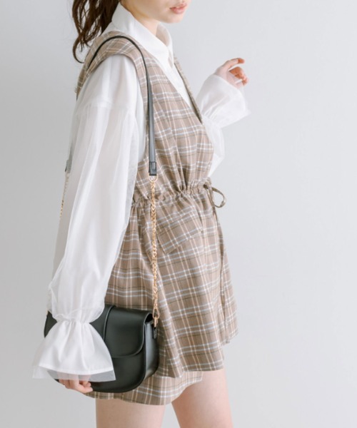 OLIVE des OLIVE(オリーブデオリーブ)の「ウエストリボンジレ 1041070080(セットアップ・レディース・チェック/アイボリー/ブラック・FREE)」の14枚目の写真