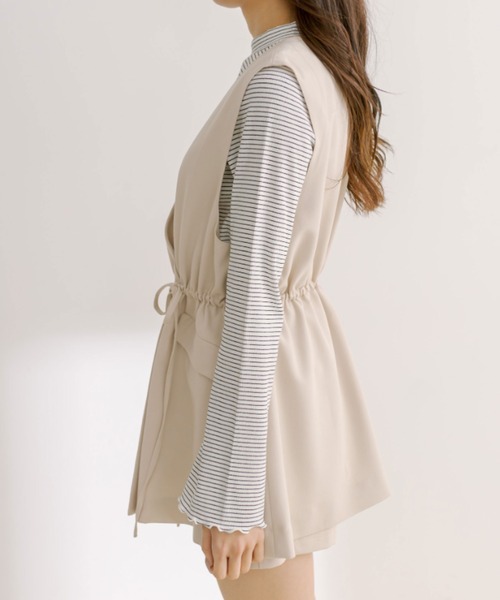 OLIVE des OLIVE(オリーブデオリーブ)の「ウエストリボンジレ 1041070080(セットアップ・レディース・チェック/アイボリー/ブラック・FREE)」の9枚目の写真
